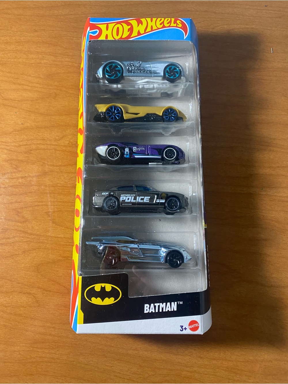 Batman 5-Car Pack - Assorted Blue, Yellow, Purple, Black, Silver Toy Vehicles